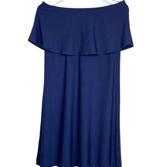 New HELEN JON Kimberly Bandeau Cover-Up Dress Size Medium Blue Resort Cruise - Picture 14 of 14